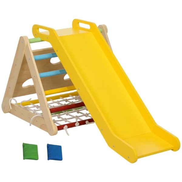 Medinė čiuožykla su laipyne 4-in-1