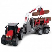 Miško priežiūros darbų traktorius su priekaba Massey Ferguson MF8737