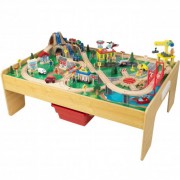 KIDKRAFT medinis žaidimų miestas su sulankstomu stalu