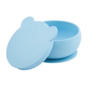 MINIKOIOI silikoninis dubenėlis su dangteliu, Mineral Blue