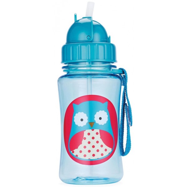 SKIP HOP gertuvė su šiaudeliu Zoo OWL 350 ml nuo 12 mėn.