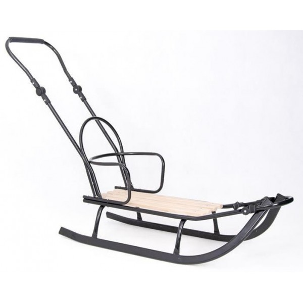 Rogutės su atlošu ir stūmimo rankena iki 150 kg. (juodos)