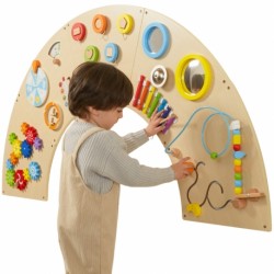 Medinė sensorinė manipuliacinė pažinimų veiklos lenta Montessori