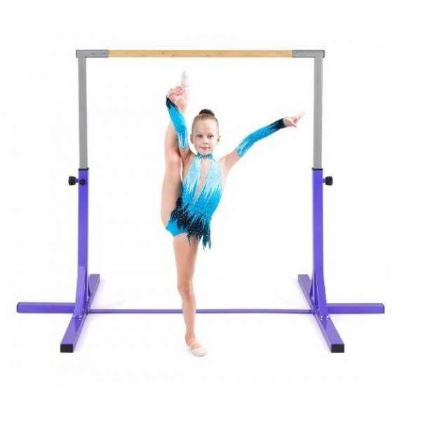 Gimnastikos skersinis vaikams su 12 aukščio reguliavimo padėčių nuo 85 iki 145 cm