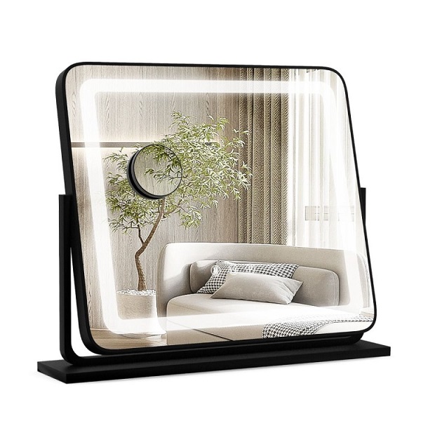 Kosmetinis stalo veidrodis su LED apšvietimu 50 x 44 cm.